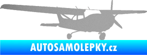 Samolepka Letadlo 014 pravá stříbrná metalíza