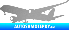 Samolepka Letadlo 017 levá Airbus A 350 stříbrná metalíza