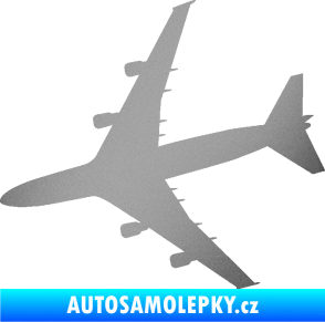 Samolepka letadlo 023 levá Jumbo Jet stříbrná metalíza