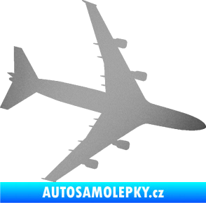 Samolepka letadlo 023 pravá Jumbo Jet stříbrná metalíza