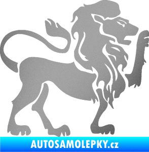 Samolepka Lev zvěrokruh 005 pravá stříbrná metalíza