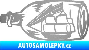 Samolepka Loď v láhvi 001 levá stříbrná metalíza