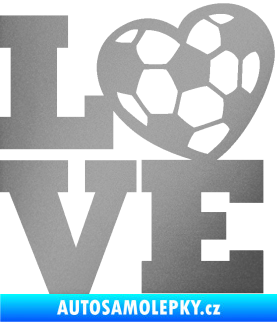 Samolepka Love fotbal stříbrná metalíza