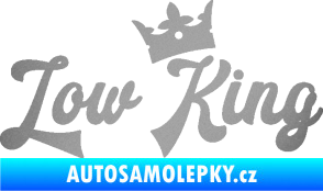 Samolepka Low King 001 nápis král stříbrná metalíza