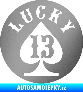 Samolepka Lucky 13 šťastná třináctka stříbrná metalíza