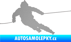 Samolepka Lyžař 015 levá stříbrná metalíza
