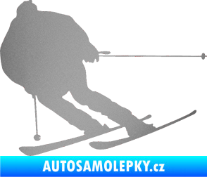 Samolepka Lyžař 019 levá stříbrná metalíza
