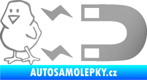 Samolepka Magnet na ptáky levá stříbrná metalíza