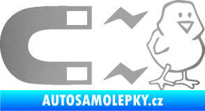 Samolepka Magnet na ptáky pravá stříbrná metalíza