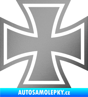 Samolepka Maltézský kříž 001 stříbrná metalíza