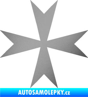 Samolepka Maltézský kříž 002 stříbrná metalíza