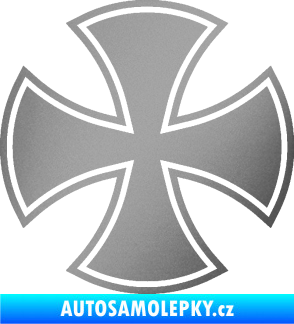 Samolepka Maltézský kříž 003 stříbrná metalíza