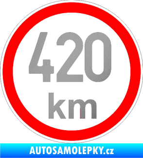 Samolepka Maximální rychlost 420km - nejvyšší konstrukční rychlost stříbrná metalíza