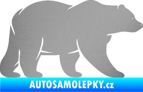 Samolepka Medvěd 002 pravá stříbrná metalíza