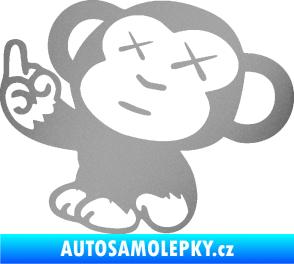 Samolepka Monkey Fuck Off JDM levá stříbrná metalíza