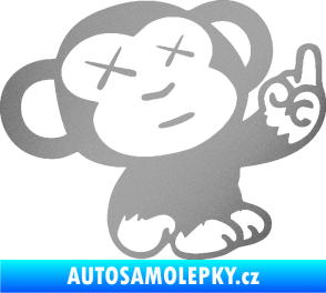Samolepka Monkey Fuck Off JDM pravá stříbrná metalíza