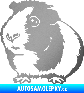 Samolepka Morče 003 levá stříbrná metalíza