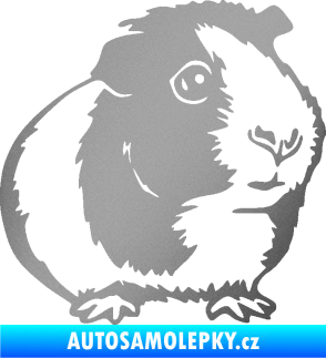 Samolepka Morče 003 pravá stříbrná metalíza
