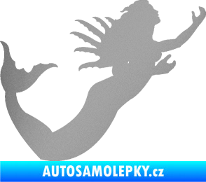 Samolepka Mořská panna pravá siréna stříbrná metalíza