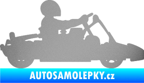 Samolepka Motokára 001 pravá stříbrná metalíza