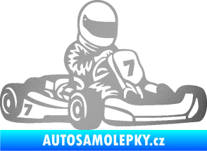 Samolepka Motokára 002 pravá stříbrná metalíza
