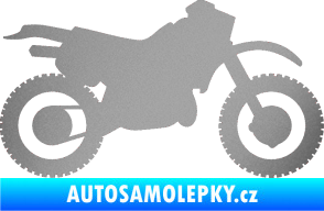 Samolepka Motorka 003 pravá stříbrná metalíza