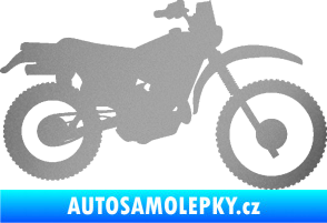 Samolepka Motorka 046 pravá stříbrná metalíza