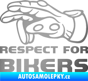 Samolepka Motorkář 014 levá respect for bikers stříbrná metalíza