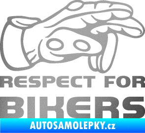 Samolepka Motorkář 014 pravá respect for bikers stříbrná metalíza