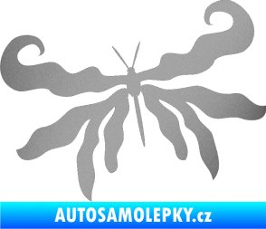 Samolepka Motýl 004 levá stříbrná metalíza