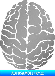 Samolepka Mozek 001 pravá stříbrná metalíza