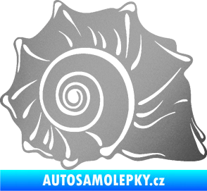 Samolepka Mušle pravá ulita stříbrná metalíza
