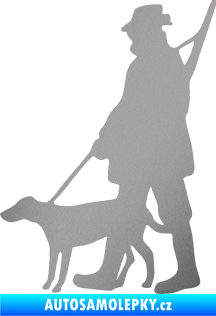 Samolepka Myslivec 002 levá stříbrná metalíza