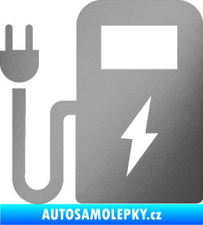 Samolepka Nabíjecí stanice 001 levá elektromobil charge stříbrná metalíza