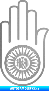 Samolepka Náboženský symbol Džinismus Ahimsa stříbrná metalíza
