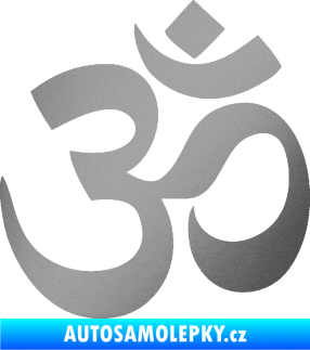 Samolepka Náboženský symbol Hinduismus Óm 001 stříbrná metalíza