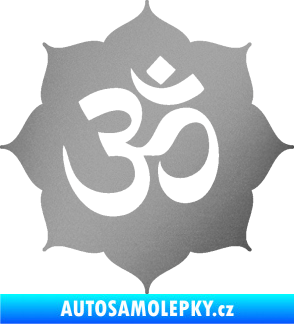 Samolepka Náboženský symbol Hinduismus Óm 002 stříbrná metalíza