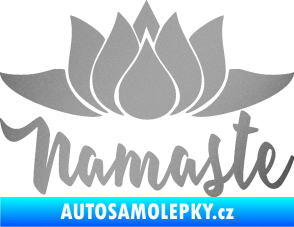 Samolepka Namaste 001 lotosový květ stříbrná metalíza