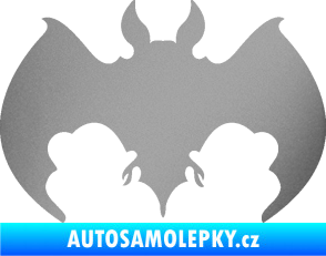 Samolepka Netopýr 002 stříbrná metalíza