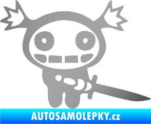 Samolepka Ninja zombie girl pravá stříbrná metalíza