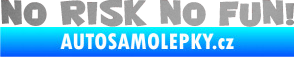 Samolepka No risk no fun 001 stříbrná metalíza