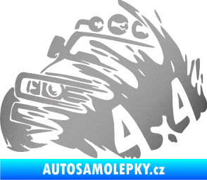Samolepka Off Road 002 levá 4x4 stříbrná metalíza