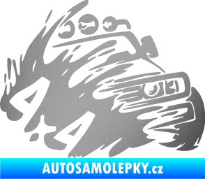 Samolepka Off Road 002 pravá 4x4 stříbrná metalíza
