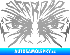 Samolepka Off Road 004 s obličejem stříbrná metalíza