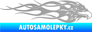 Samolepka Orel 016 pravá v plamenech stříbrná metalíza