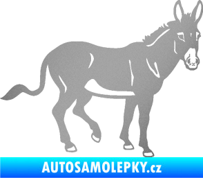 Samolepka Osel 003 pravá stříbrná metalíza