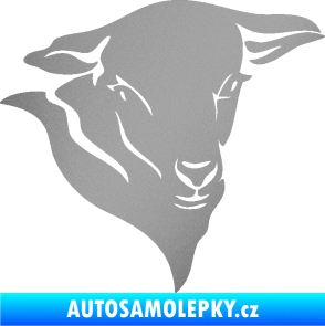 Samolepka Ovce 001 pravá hlava stříbrná metalíza