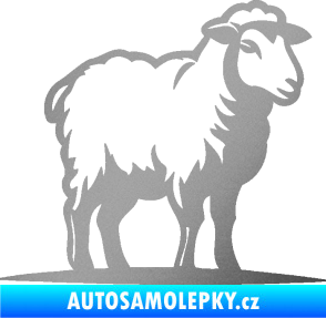Samolepka Ovce 002 pravá stříbrná metalíza