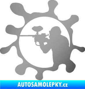 Samolepka Paintball 004 levá stříbrná metalíza