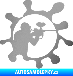Samolepka Paintball 004 pravá stříbrná metalíza